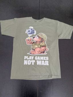SPENDE für die Ukraine Nothilfe: T-Shirt "Play Games not War" (M) 
